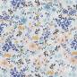 Preview: 0,5 MTR. ♥ BLUSENSTOFF BAUMWOLLE  VOILE FLOWERS SENF/PEACH/BLAU ♥