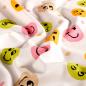 Preview: 0,50 MTR. ♥ SMILEY COLOURFUL ROSA JERSEY ♥
