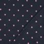 Preview: 0,5 MTR. ♥ MUSSELIN GESTICKTE ROSE HERZEN - NAVY ♥