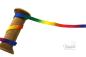 Preview: 1 MTR. ♥Rainbow Hoodieband - flach -  LILA/BLAU/GELB - 1 cm♥
