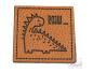 Preview: 1 Stück - XL KuNSTLEDER LABEL DINO ROAW...  - AUFNÄHER MIT VORGEDRUCKTER NÄHNAHT - 40x40mm