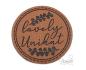 Preview: 1 Stück - KuNSTLEDER LABEL - Lovely Unikat - AUFNÄHER MIT VORGEDRUCKTER NÄHNAHT - Kreis 40mm