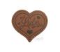 Preview: 1 Stück - SOFT KuNSTLEDER LABEL - mit Liebe genäht! HERZ - AUFNÄHER MIT VORGEDRUCKTER NÄHNAHT- 45mm x 40mm