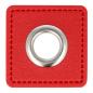 Preview: 1 STÜCK KuNSTLEDER ÖSEN Patch ROT - 8mm - SILBER