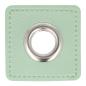 Preview: 1 STÜCK KuNSTLEDER ÖSEN Patch MINT - 8mm - SILBER
