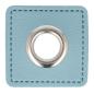 Preview: 1 STÜCK KuNSTLEDER ÖSEN Patch PUDERBLAU - 8mm - SILBER