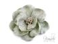 Preview: 1 Stck. ♥ WoLLBLUME MIT STAUBBLäTTERN MINT - 6,5cm ♥