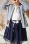Preview: 0,5 MTR. ♥ WEICHER *HERZGLITZER*  TüLL NAVY ♥