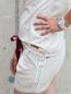 Preview: 1 MTR. GLiTTER CONTRAST STRIPES - WeiSS-GOLD - 3cm - elastisch