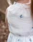 Preview: 0,5 MTR. ♥ BUTTERFLY JEANS GESTICKT MUSSELIN ♥
