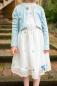 Preview: 0,5 MTR. ♥ BUTTERFLY JEANS GESTICKT MUSSELIN ♥