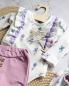 Preview: 0,5 MTR. ♥ WAFFEL STRICKJERSEY - FLOWERS FLIEDER/ROSE ♥