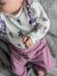 Preview: 0,5 MTR. ♥ WAFFEL STRICKJERSEY - FLOWERS FLIEDER/ROSE ♥