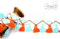 Preview: 1 MTR. ♥ QUASTEN DREAMS  - ORANGE/MINT - 5cm ♥