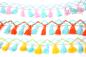Preview: 1 MTR. ♥ QUASTEN DREAMS  - ORANGE/MINT - 5cm ♥