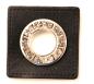 Preview: 1 STÜCK STRASS KuNSTLEDER ÖSEN Patch SCHWARZ - SILBER - 8mm