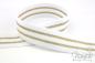 Preview: 1 MTR. GLiTTER CONTRAST STRIPES - WeiSS-GOLD - 3cm - elastisch