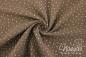 Preview: 0,5 MTR. ♥ PüNKTCHEN DouBLE GAUZE - BRauN/WeiSS - Baumwollstoff ♥