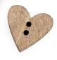 Preview: 1 Stück - HoLZKNOPF HERZ - BRauN - 18x19mm