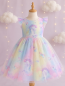 Preview: 0,5 MTR. ♥ SOFT TüLL GLITZER UNICORN BUTTERFLY MULTICOLOUR  ♥