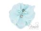 Preview: 1 Stck. ♥ SATINBLüTE PERLE & KRISTALLSTEINCHEN - HELL MINT - 5cm ♥