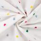 Preview: 0,5 MTR. BUNTE HERZCHEN GESTICKT AUF BAUMWoLL POPELINE