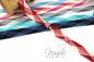 Preview: 1 MTR. ♥ KARO Kordel GRAU - 2cm - flach ♥