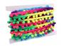 Preview: 1 MTR. ♥ NEON Regenbogen Bommelborte PiNK-LiLA-GELB-GRüN ♥