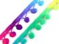 Preview: 1 MTR. ♥ NEON Regenbogen Bommelborte PiNK-LiLA-GELB-GRüN ♥