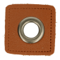 Preview: 1 STÜCK KuNSTLEDER ÖSEN Patch  BRAUN - 11mm - NICKEL