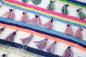 Preview: 1 MTR. ♥ BOHO QUASTEN LoVE - GRüN/CREME - 7cm ♥