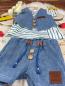 Preview: 0,50 MTR. ♥ 100% LEINEN JEANS MELIERT ♥