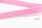 Preview: 1 MTR. ♥Jeans Band mit Spitze / gepunktet / Rosa 25mm♥