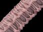 Preview: ♥1 Mtr. Spitze gerüscht - ROSA - 8cm - doppelte Falten ♥
