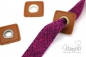 Preview: 1 STÜCK KuNSTLEDER ÖSEN Patch BLUME PINK - 8mm - SILBER