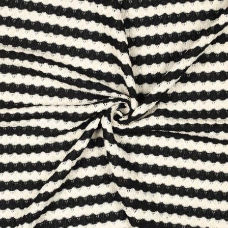 0,50 MTR.  ♥ STRICKSTOFF JACQUARD SCHWARZ/WEISS ♥