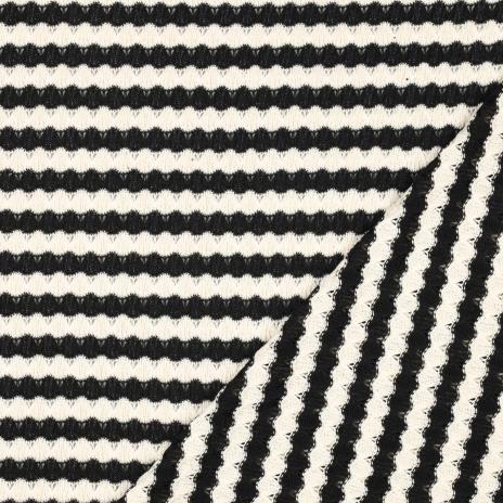 0,50 MTR.  ♥ STRICKSTOFF JACQUARD SCHWARZ/WEISS ♥