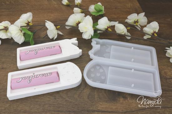 1 Stück ♥ GIESSFORM SILIKON OSTEREN SCHOKOLADENHALTER MIT 2 MOTIVEN ♥