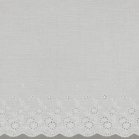 0,5 MTR. ♥ MuSSELIN GESTICKTE BOGENKANTE WEISS ♥