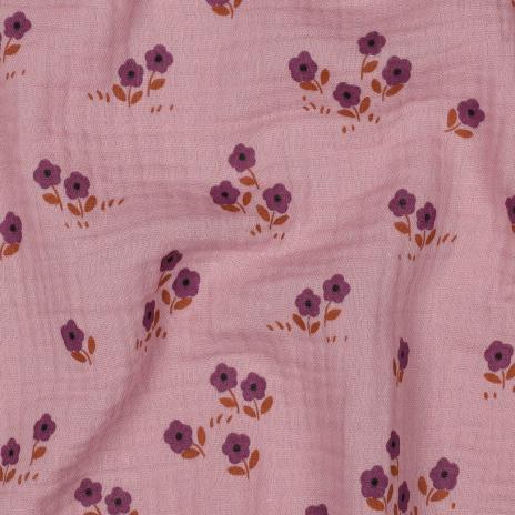 0,5 MTR. ♥ STREUBLÜMCHEN MAUVE MUSSELIN  ♥