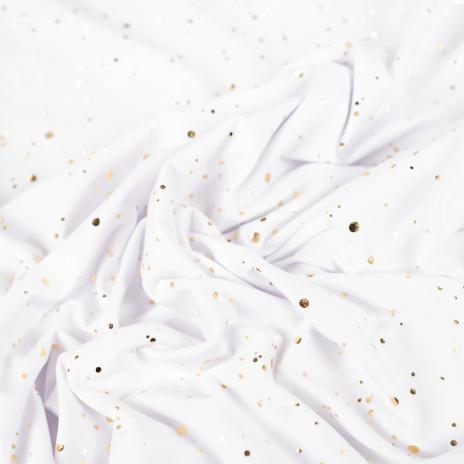 0,50 MTR. ♥ GOLDEN BLUSH WEISS FOIL JERSEY ♥