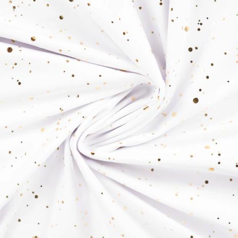 0,50 MTR. ♥ GOLDEN BLUSH WEISS FOIL JERSEY ♥