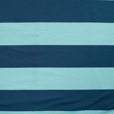 0,50 MTR. XL STREIFEN NAVY AQUA - FRENCH TERRY