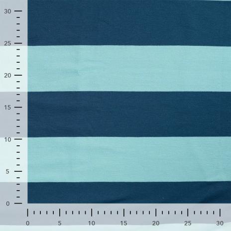 0,50 MTR. XL STREIFEN NAVY AQUA - FRENCH TERRY