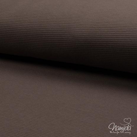 0,5 MTR. WAFFEL JERSEY 100% BAUMWOLLE - DuSTY BRAUN
