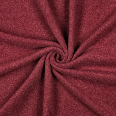 0,5 MTR. ♥ Doubelface Baumwollfleece BORDEAUX MELANGE - 100% Baumwolle ♥