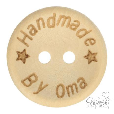 1 Stück HANDMADE BY OMA - HOLZKNOPF - 20mm