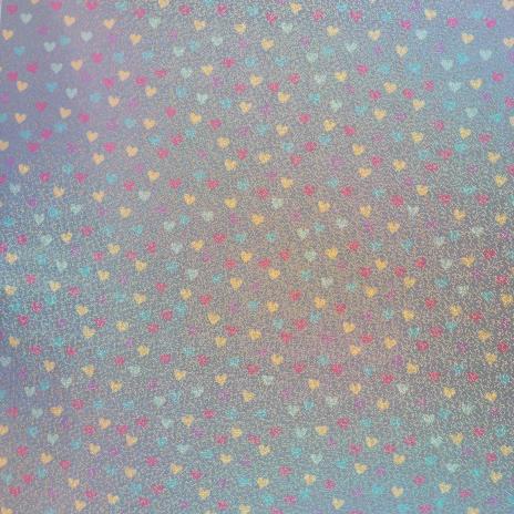 0,5 MTR. ♥ HERZCHEN GLITZER SCHIMMER REGENJACKEN STOFF - WASSERDICHT ♥