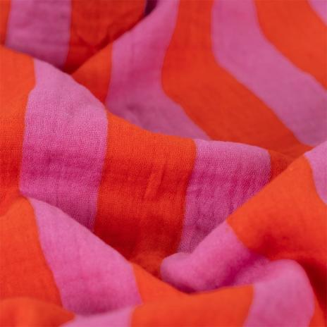 0,5 MTR. ♥ MuSSELIN STREIFEN ORANGE ROSA ♥