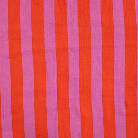 0,5 MTR. ♥ MuSSELIN STREIFEN ORANGE ROSA ♥